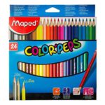مداد رنگی 24 رنگ Maped کالر پپس کد 183224 جعبه مقوایی