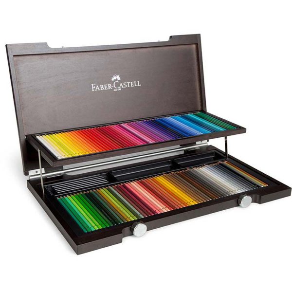 مداد رنگی 120 رنگ فابر کاستل جعبه چوبی مدل Polychromos کد 23110013