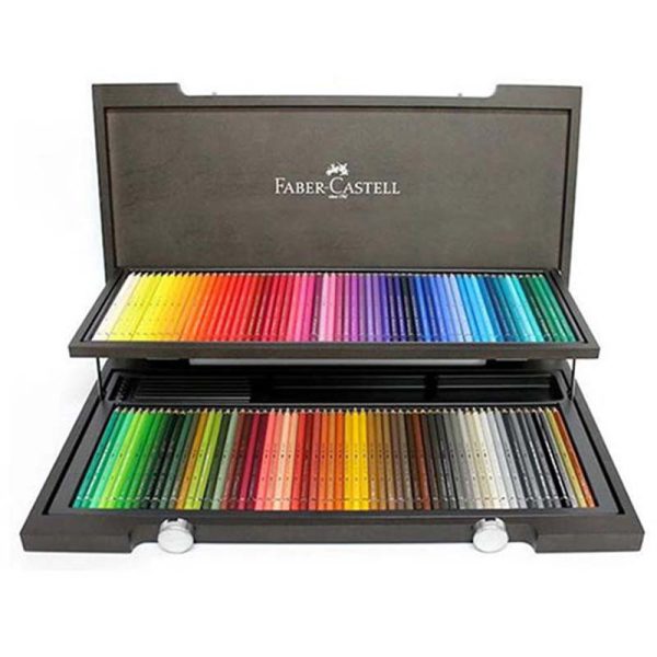 مداد رنگی 120 رنگ فابر کاستل جعبه چوبی مدل Polychromos کد 23110013