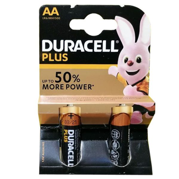 باتری قلمی آلکالاین دوراسل 2 عددی مدل Plus Power Duralock