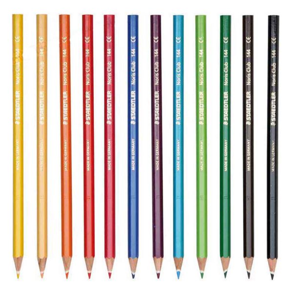 مداد رنگی 12 رنگ جعبه مقوایی استدلر مدل Noris Club کد 144NC12