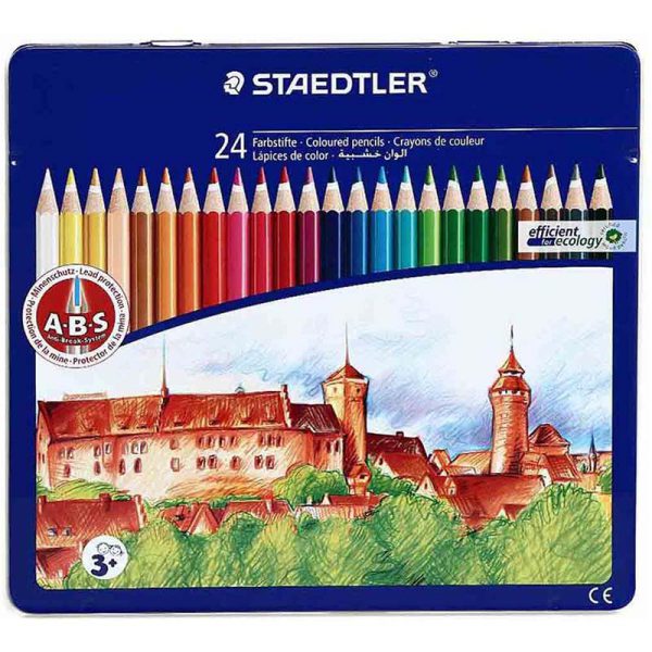 مداد رنگی 24 رنگ استدلر جعبه فلز مدل نوریس کد 145CM24