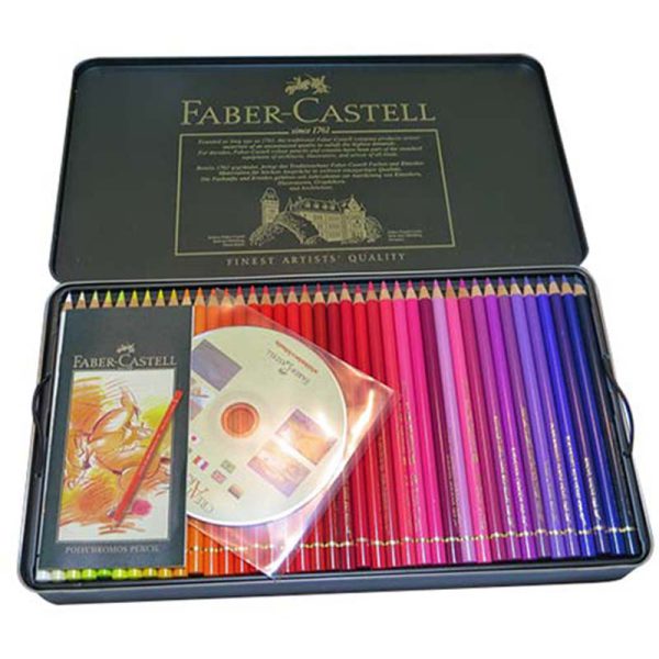 مداد رنگی 120 رنگ فابر-کاستل مدل پلی کروموس جعبه فلزی کد 23110011