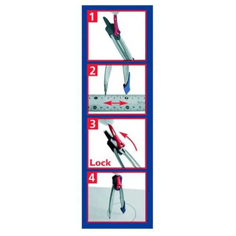 نحوه کارکرد پرگار فلزی مپد سری Stop System با قابلیت قفل بازو کد 019600