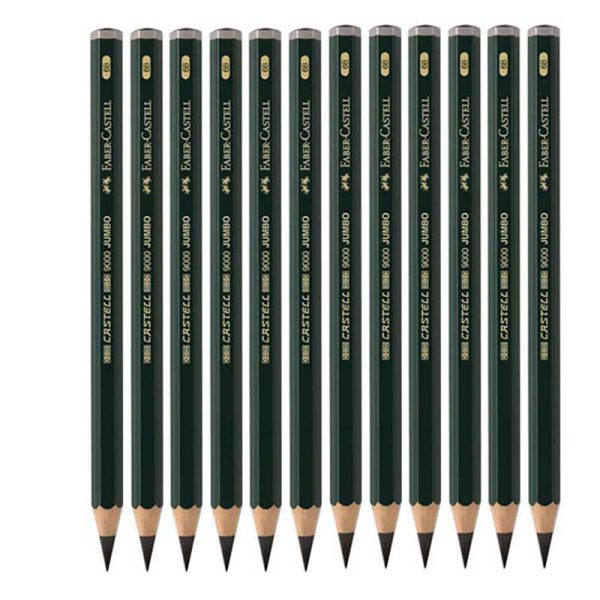 مداد طراحی Faber-Castell 9000 گرافیتی جامبو B6 بسته 12 عددی