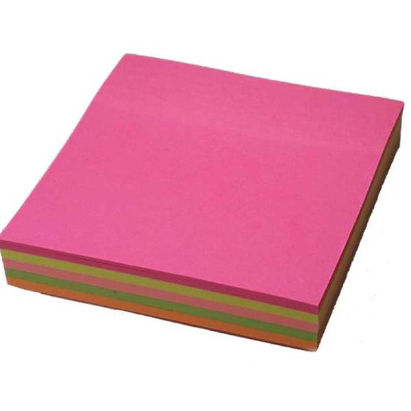 کاغذ یادداشت چسب دار رنگی 7.5 × 7.5 سانتی متر 100 برگی