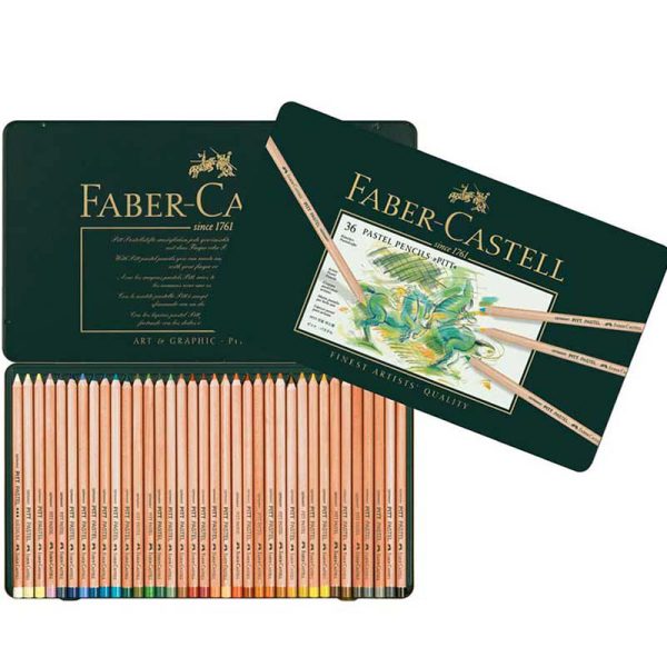 پاستل مدادی فابر کاستل 36 رنگ جعبه فلزی مدل PITT کد 23112136