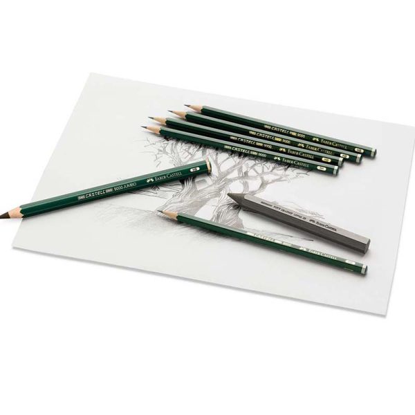 مداد طراحی فابر-کاستل مدل 9000 نوک F کد 23119010 بسته 6 عددی