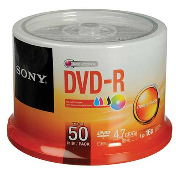 دی وی دی خام سونی مدل DVD-R پک 50 عددی