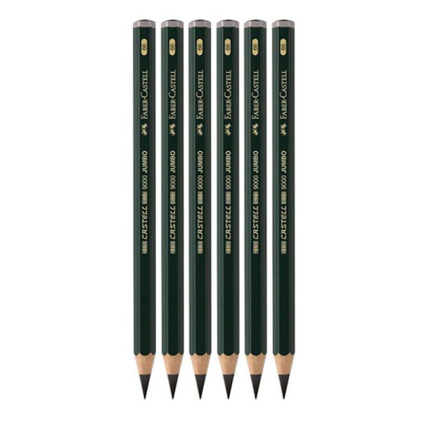 مداد طراحی Faber-Castell 9000 جامبو B6 کد 23119306 بسته 6 عددی