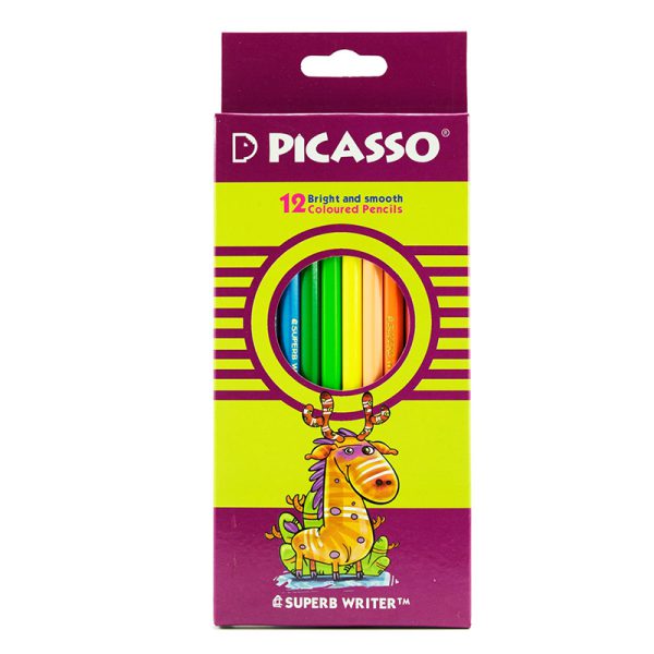 مداد رنگی پیکاسو 12 رنگ جعبه مقوایی