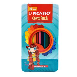 مداد رنگی پیکاسو 12 رنگ جعبه فلزی