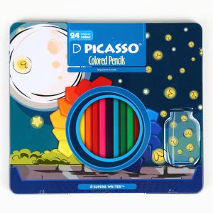 مداد رنگی پیکاسو 24 رنگ جعبه فلزی