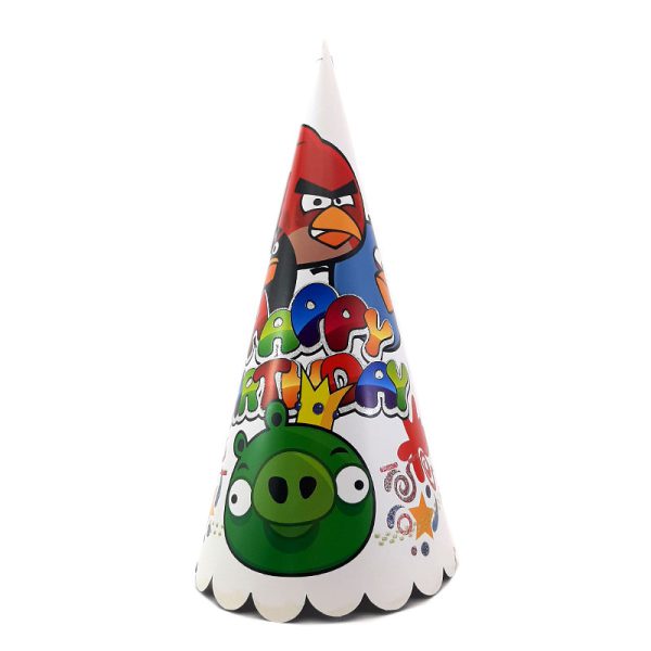 کلاه تولد مدل بوقی طرح Angry Birds مقوایی