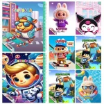 دفتر نقاشی پسرانه 50 برگ فانتزی سیمی طلقی سایز وزیری