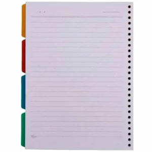 کاغذ یدک کلاسور 26 حلقه 100 برگ همراه با جدا کننده