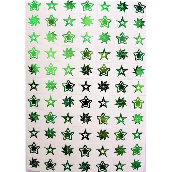 برچسب تشویقی طرح ستاره براق سبز بسته 8 برگی