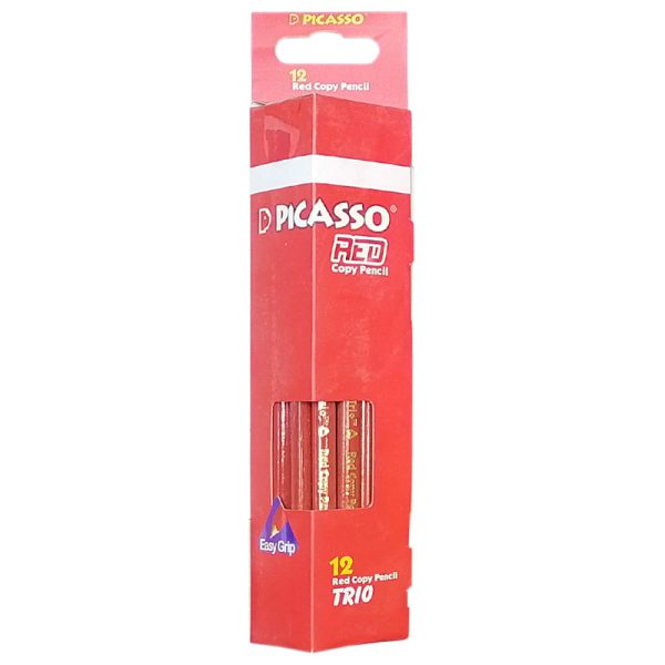 مداد قرمز سه گوش پیکاسو مدل Picasso Easy Grip بسته 12 عددی