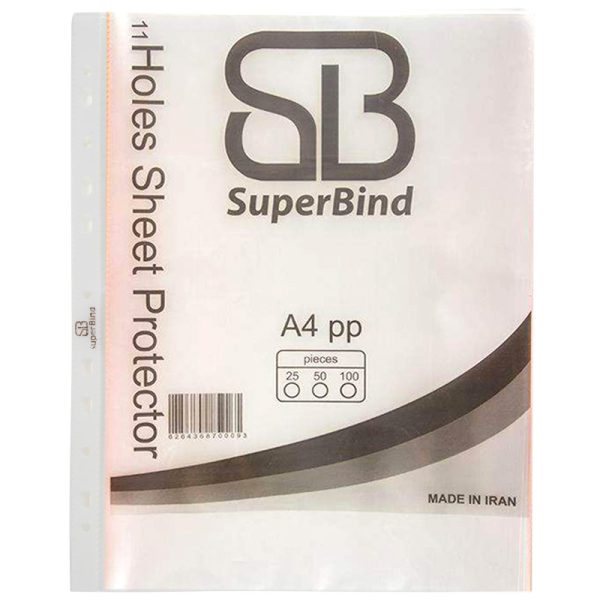 کاور A4 سوپربایند Superbind بسته 100 عددی با لبه رنگی