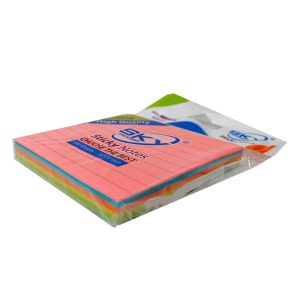 کاغذ یادداشت چسب دار خط دار رنگی سایز 7.5 × 7.5 بسته 100 برگی