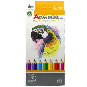 مداد رنگی 12 رنگ آدمیرال جعبه مقوایی مدل MDF