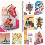 دفتر زبان 2 خط سیمی 100 برگ طرح کلاسیک