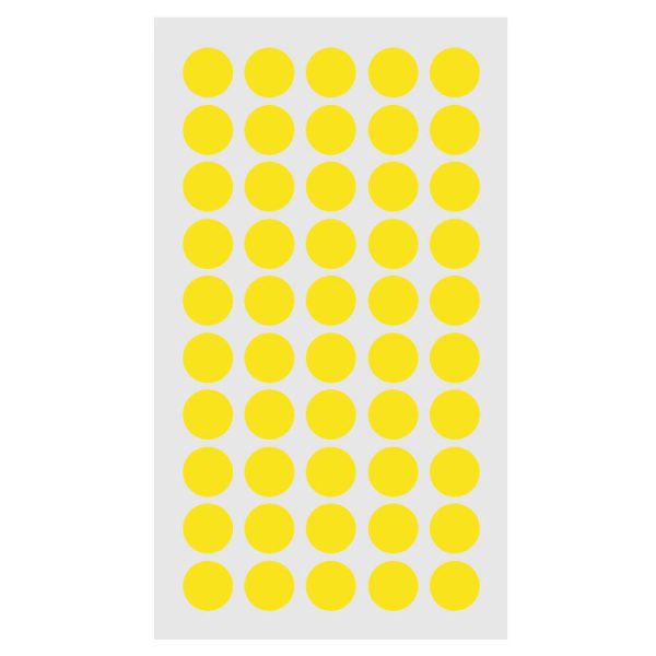 برچسب دایره ای زرد قطر 1 سانتی متر بسته 100 برگی
