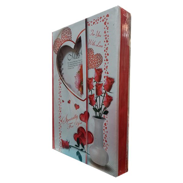 دفتر خاطرات قفل دار طرح گل و قلب مدل عاشقانه