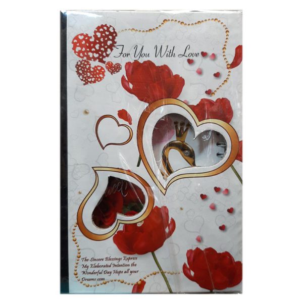 دفتر خاطرات قفل دار طرح گل و قلب مدل عاشقانه