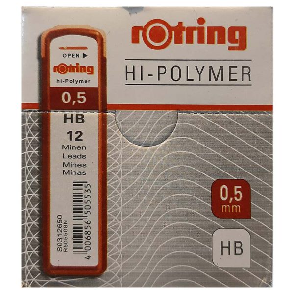 نوک اتود 0.5 روترینگ مدل Rotring Hi Polymer بسته 10 عددی