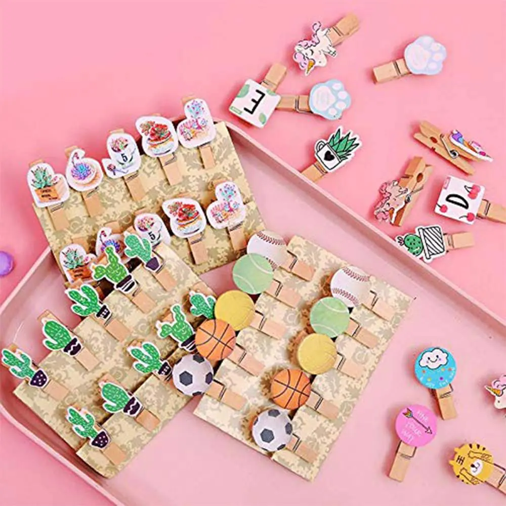 گیره چوبی فانتزی بسته 10 عددی همراه با کنف کد 3