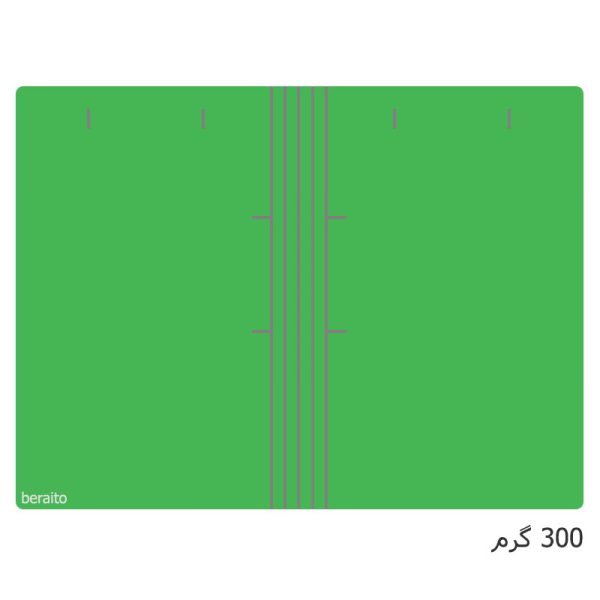 پوشه مقوایی خط دار سبز 300 گرم بسته 100 عددی