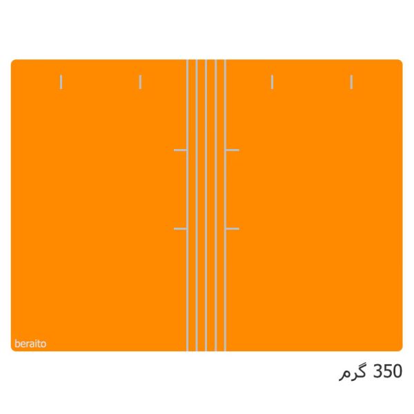 پوشه مقوایی خط دار نارنجی 350 گرم بسته 100 عددی