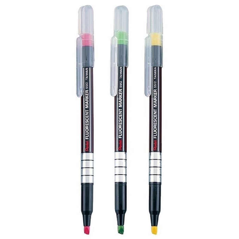 ماژیک هایلایت قلمی پنتل مدل Pentel S512 بسته 3 عددی