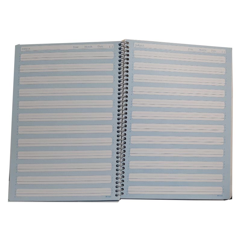 دفتر زبان سه خط و چهار خط نیلای سیمی جلد طلقی