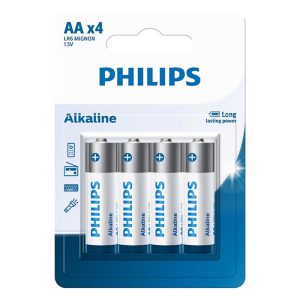 باتری قلمی آلکالاین فیلیپس مدل Philips Alkaline AA LR6 MIGNON بسته 4 عددی