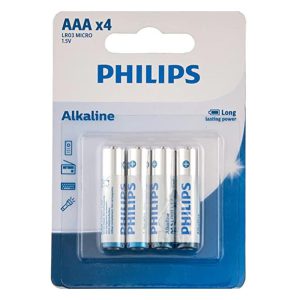 باتری نیم قلمی آلکالاین فیلیپس مدل Philips Alkaline AAA LR03 MICRO بسته 4 عددی