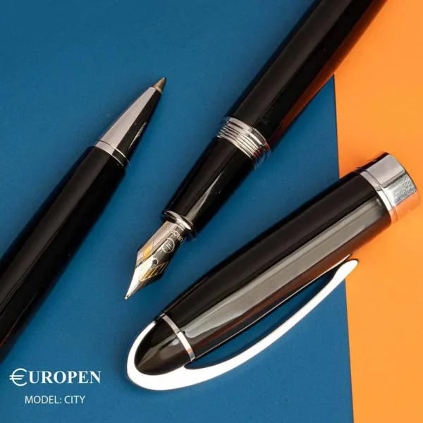 ست خودکار و خودنویس یوروپن مدل EUROPEN CITY بدنه مشکی
