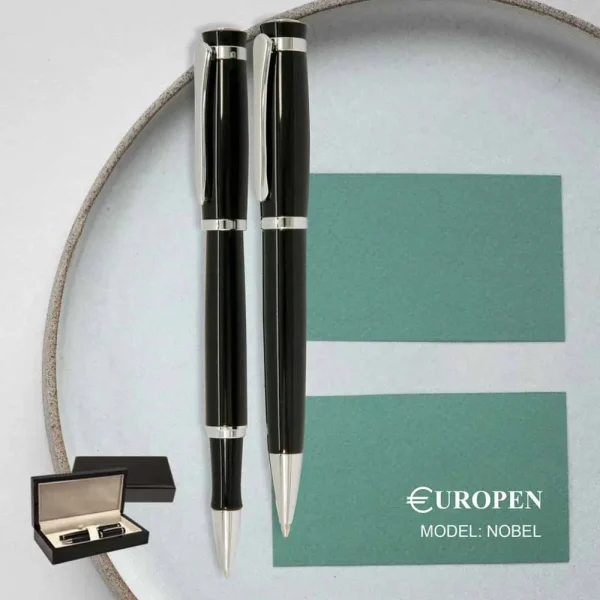 ست خودکار و روان نویس یوروپن مدل EUROPEN NOBEL بدنه مشکی