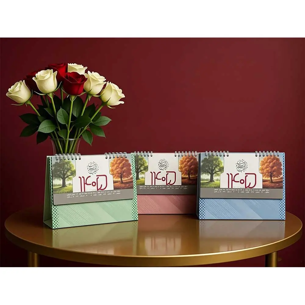 خرید تقویم رومیزی ایستاده سال 1405 مدل مثلثی طرح طبیعت یا گردشگری