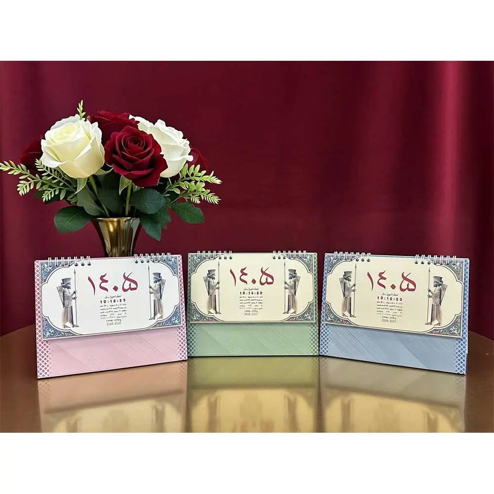 خرید تقویم رومیزی ایستاده سال 1405 مدل مثلثی طرح طبیعت یا گردشگری