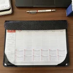 تقویم زیردستی منشی سال 1405 چرمی طرح پوست ماری