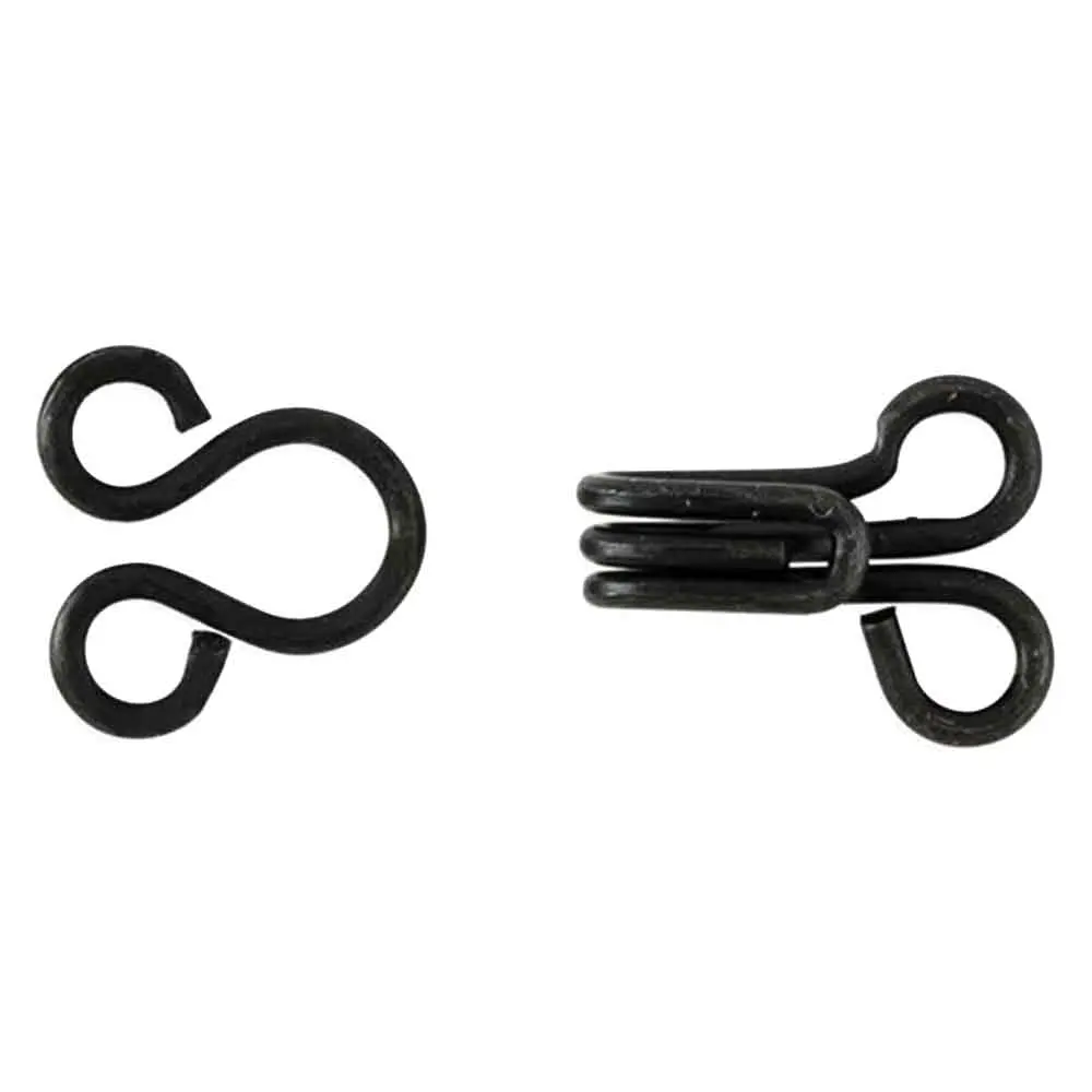 غزن قفلی لباس فلزی مشکی مدل هوکس Hooks سایز 2 بسته 24 عددی