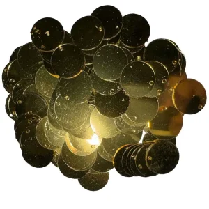 پولک سکه ای 15 میل طلایی بسته 25 گرمی