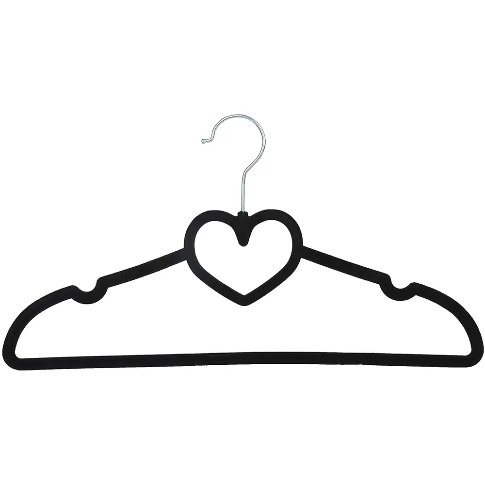 خرید چوب لباسی مخملی طرح قلب بسته 5 عددی