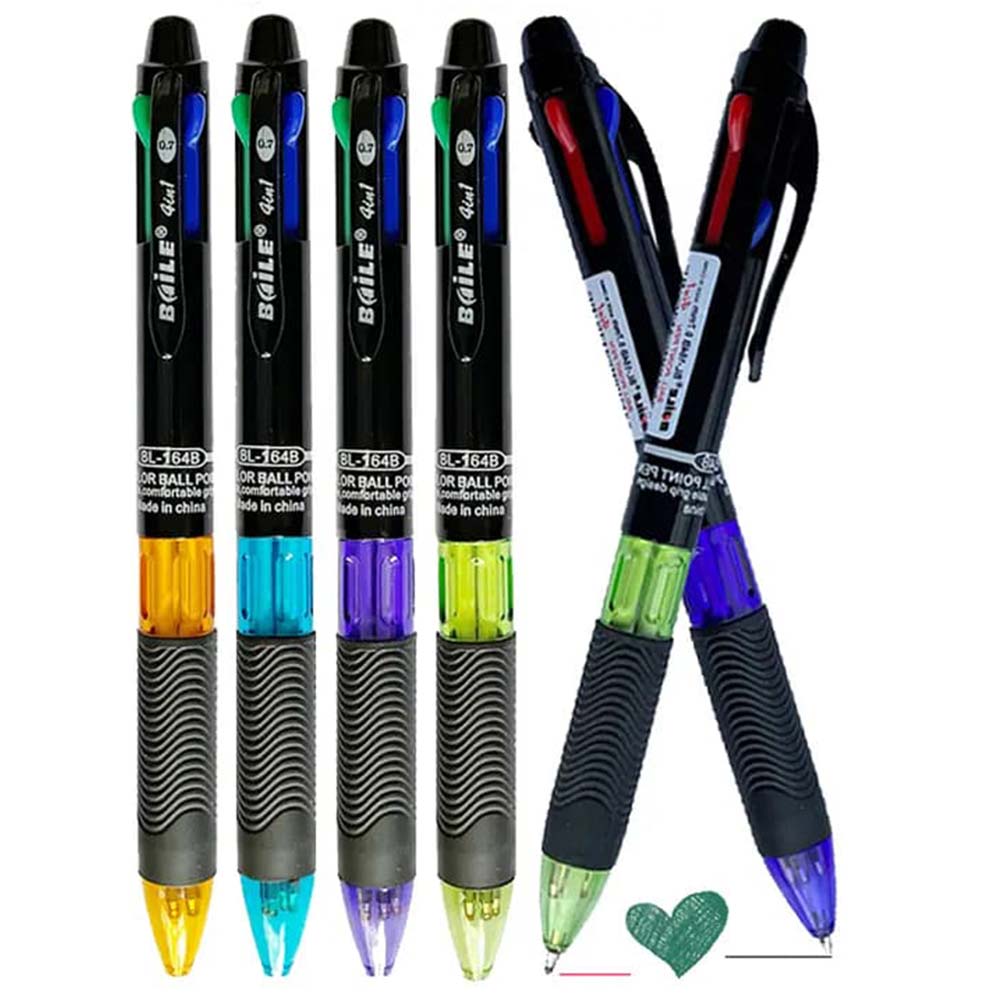 خودکار 4 رنگ بدنه مشکی بایلی مدل baile bl-190