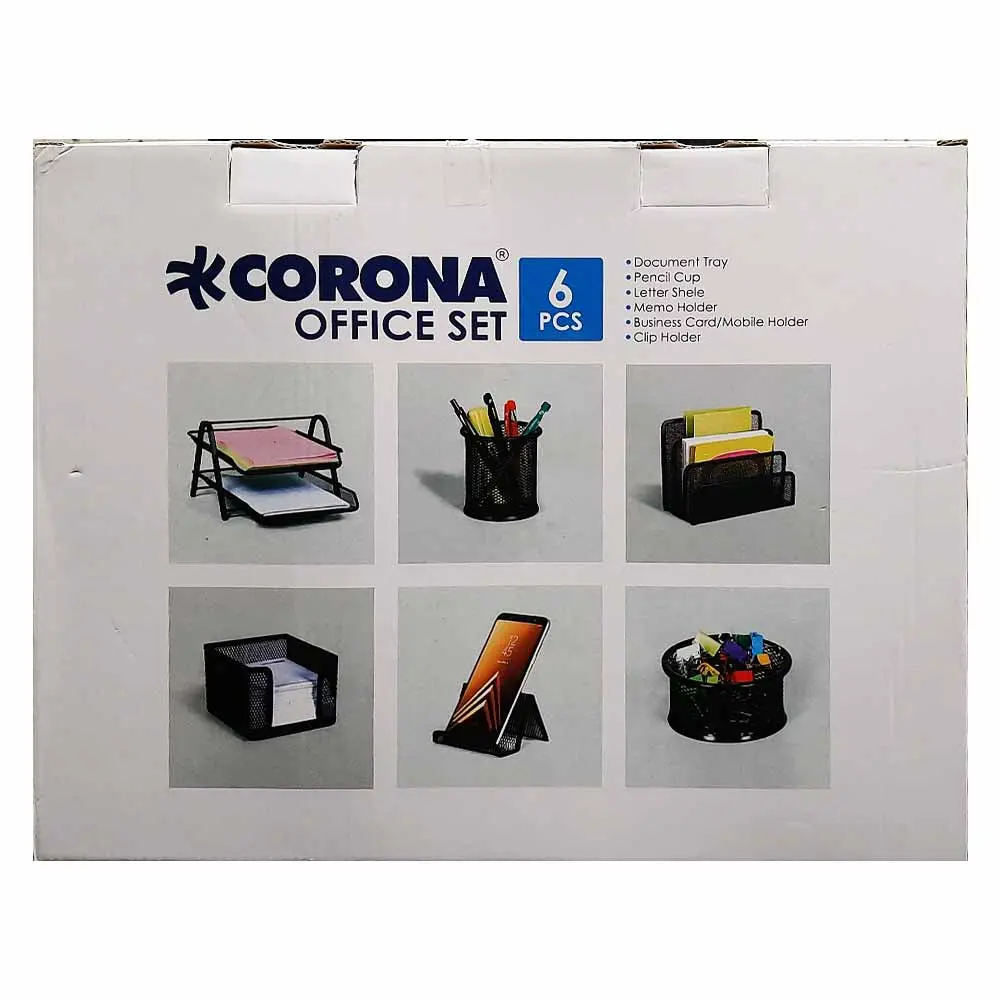 اقلام ست رومیزی فلزی 6 تکه کرونا (CORONA) کد 1006