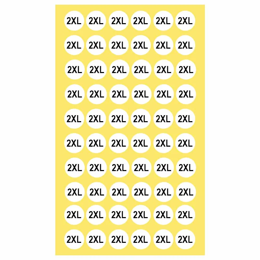برچسب سایز لباس 2XL بسته 100 برگی