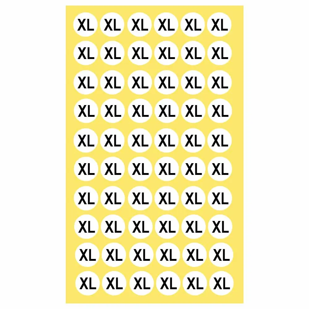 برچسب سایز لباس XL بسته 100 برگی