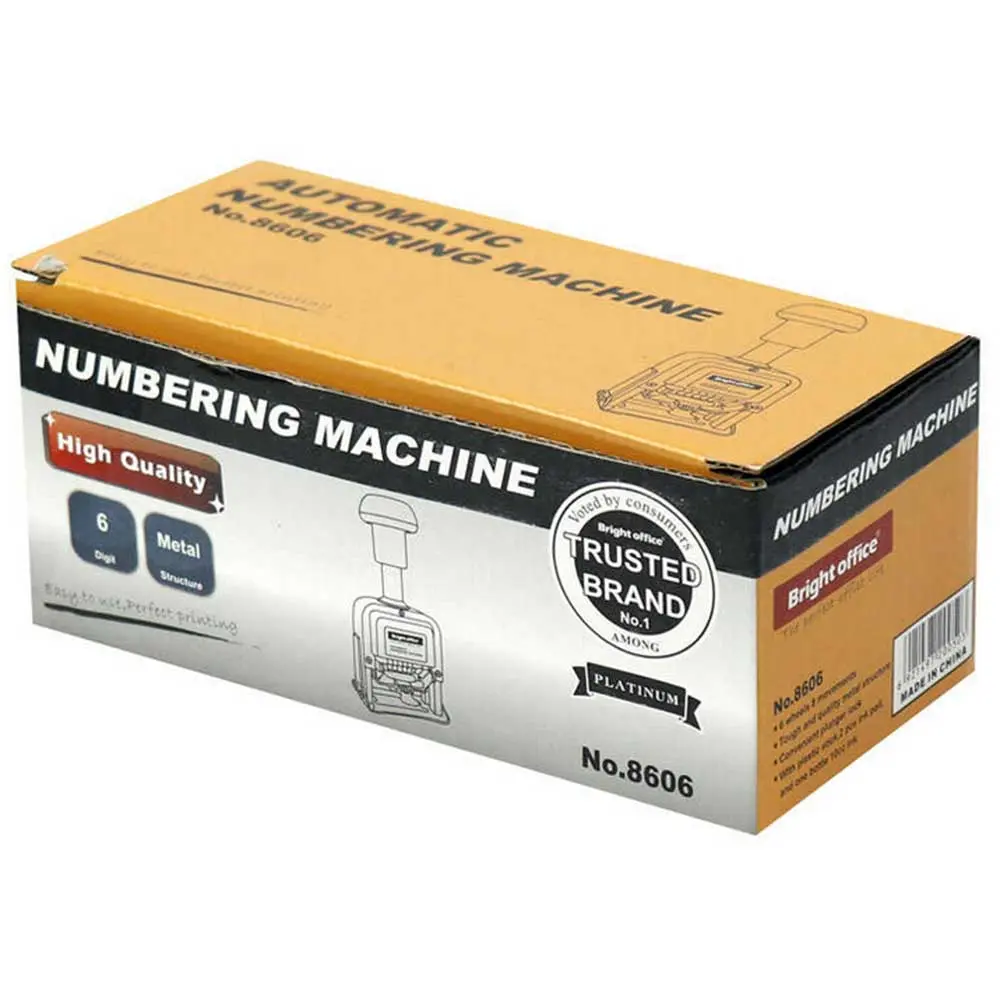جعبه نمراتور 6 رقم فارسی (شماره زن دستی) مدل برایت آفیس کد 8606